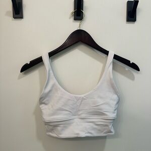 lululemon athletica White Scoop Sports Bra with Logo